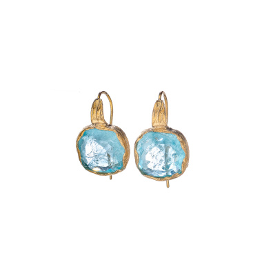 Серьги Estrosia, с аквамариновым кристаллом, ES-ORO6-15A голубой