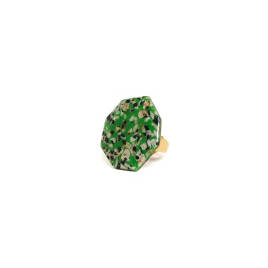 Кольцо Nature Bijoux, Palazzo, разъемное, с далматинской яшмой в смоле, NB23.2-19-24967 зеленый