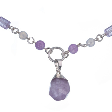 Колье Lanzerotti, Glicine, с аметистом и жадом, LZ-24.04-184 сиреневый
