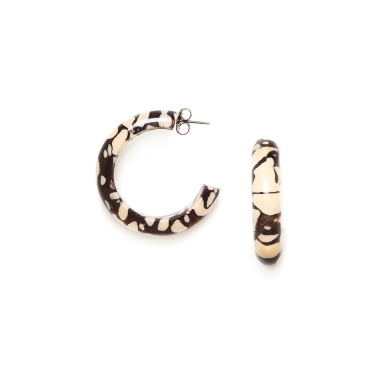Серьги Nature Bijoux, Camouflage, полукольца, термитник в смоле, NB23.2-12-79101 бежевый