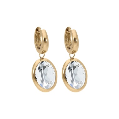 Серьги Qudo, Creole TIVOLA small G crystal, 310501 BW/G Серьги Qudo, Creole TIVOLA small G crystal, 310501 BW/G