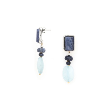 Серьги Nature Bijoux, Arctique, с аквамарином и содалитом, NB25.1-12-90013 синий Серьги Nature Bijoux, Arctique, с аквамарином и содалитом, NB25.1-12-90013 синий