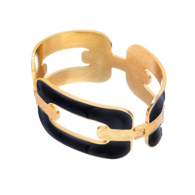 Браслет Francesca Bianchi, кафф, с эмалью, FB25.2-48A черный, 6см