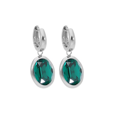 Серьги Qudo, Creole TIVOLA small S emerald, 310521 G/S Серьги Qudo, Creole TIVOLA small S emerald, 310521 G/S