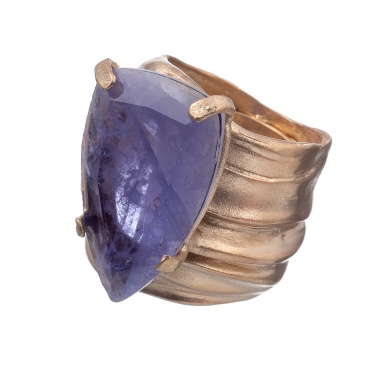 Кольцо Estrosia, с кристаллом, ES-ANM51 фиолетовый, 17,5