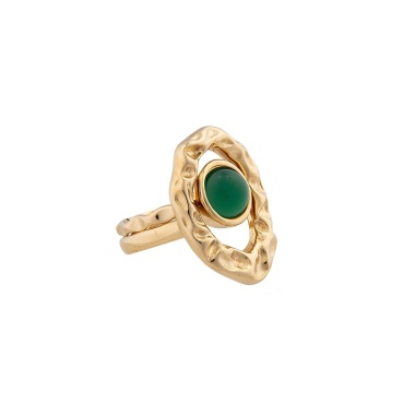 Кольцо Possebon, двойное Green Agate 17.2 мм K7158.17/17.2 G/G