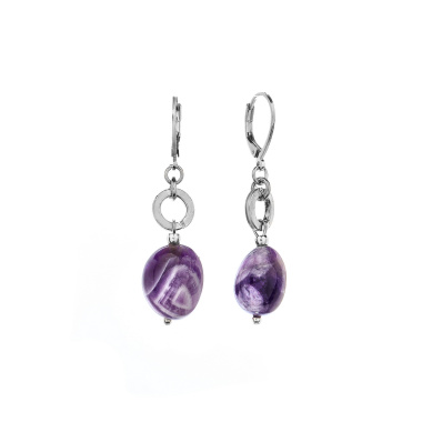 Серьги Lanzerotti, Iris, с аметистом, LZ-26.03-078 фиолетовый