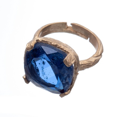 Кольцо Estrosia, разъемное, с кристаллом, ES-ANM6 синий