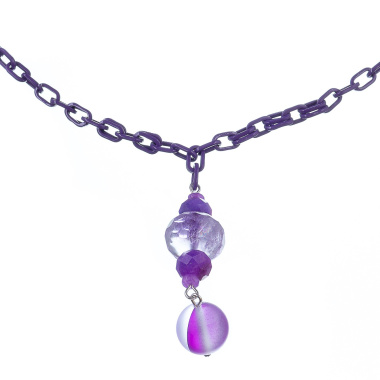 Колье Lanzerotti, Pervinca, сугилит, агат, аметист, кристалл матовый, LZ-22.05-103 фиолетовый