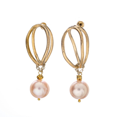 Серьги Estrosia, с жемчугом, ES-OREQ6-1A золотистый