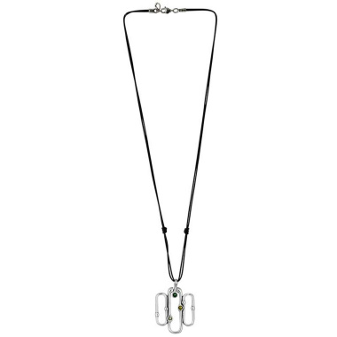 Колье Ciclon, Sakura, кожаное, с чешскими кристаллами, CN-223803 зеленый