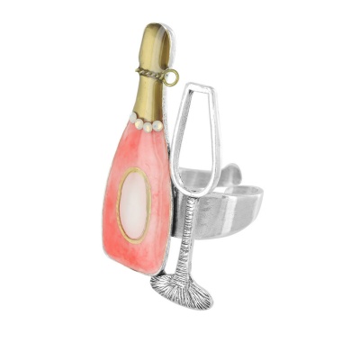 Кольцо TARATATA, Party time, разъемное, с цветной смолой и стразами, TT-H23-01418-105 розовый