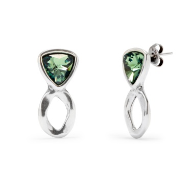 Серьги UNOde50 Ser Camaleonica с зелеными кристаллами, с серебром PEN0980VRDMTL0U