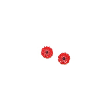 Пуссеты Franck Herval, Ruby, с агатом и цветной эмалью, FH24.1-12-68860 красный