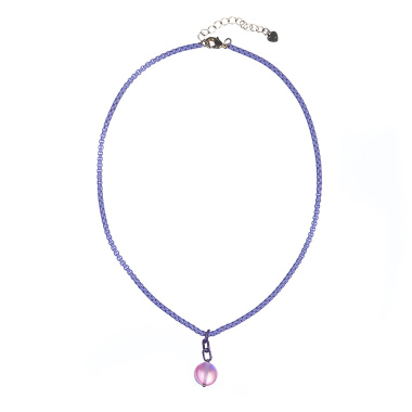 Колье Lanzerotti, Montpasier, с сиреневой цепью и кристаллом, LZ-22.06-153 розовый