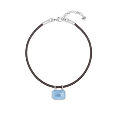 Колье VIDDA, Lily, кожаное, с кристаллом Swarovski, VD25.1-02084 голубой