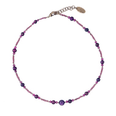 Колье Lanzerotti, Elisir, с жемчугом,аметистом, рубином и гранатом, LZ-25.10-287 розовый