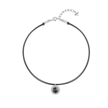 Колье VIDDA, Sweet, кожаное, с кристаллом Swarovski, VD25.2-01868 серый