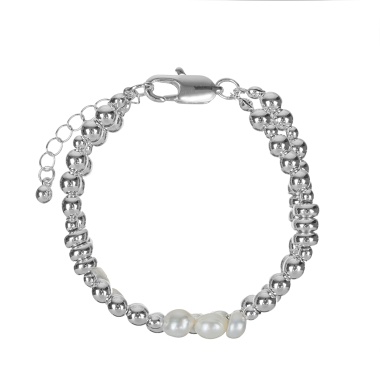 Браслет Fiore Luna, Metall & Pearl Сarabiner