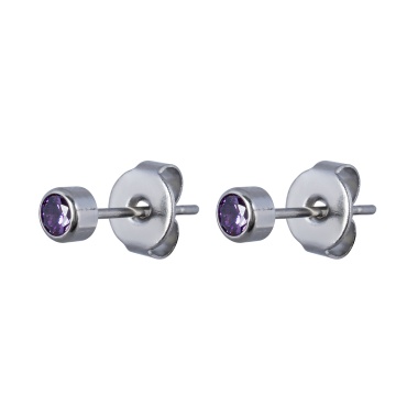 Пусеты Fiore Luna, Cubic zirconia Amethyst, SWE0128 AM S Пусеты Fiore Luna, Cubic zirconia Amethyst, SWE0128 AM S
