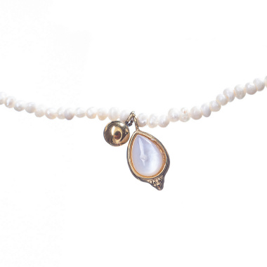 Колье Moon Paris, с жемчугом и перламутром, Mo-22.10-131 белый