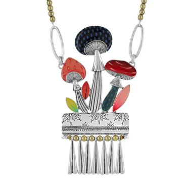 Колье TARATATA, Sweet dream, с цветной смолой и стеклянными бусинами, TT-H23-10114-10M серебристый