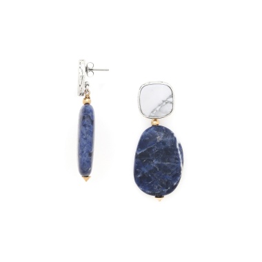 Серьги Nature Bijoux, Arctique, с содалитом и говлитом, NB25.1-12-90010 синий Серьги Nature Bijoux, Arctique, с содалитом и говлитом, NB25.1-12-90010 синий