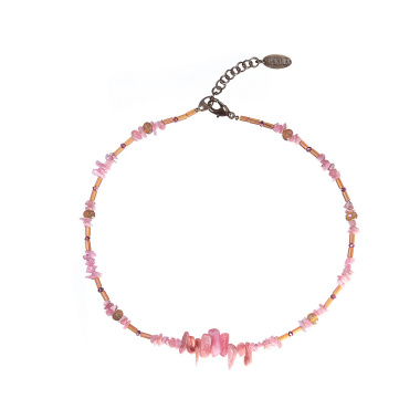 Колье Lanzerotti, Tul, с родохрозитом и кристаллами, LZ-22.09-308 розовый