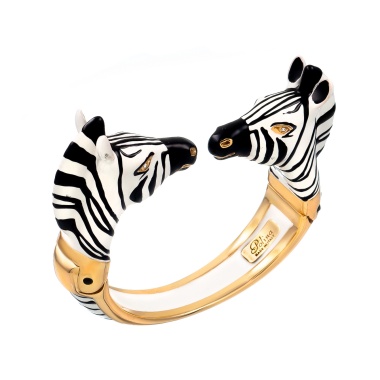Браслет Polina Firenze, кафф, зебра с кристаллами и эмалью, PF25.2-BR4281 белый