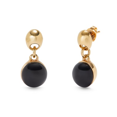 Серьги UNOde50 Ser Fascinante с черным муранским стеклом, с золотом PEN0995NGRORO0U