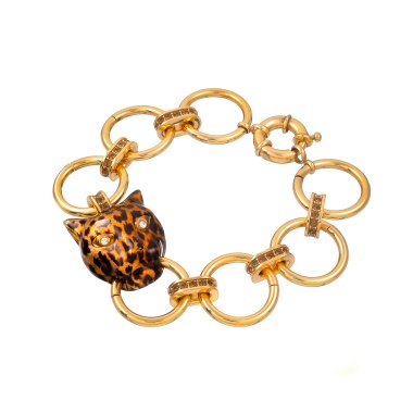 Браслет Polina Firenze, ягуар с кристаллами и эмалью, PF25.2-BR1599 коричневый