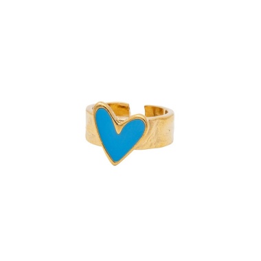Кольцо Tucco, First love, разъемное, сердце с цветной эмалью, TC-TMA70D голубой