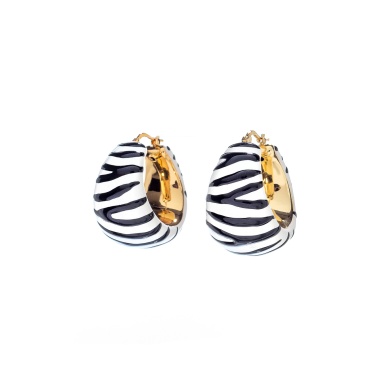 Серьги Francesca Bianchi, кольца, с эмалью, FB25.2-3S золотистый