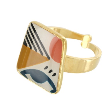Кольцо TARATATA, Swing, разъемное, с цветной смолой, TT-E23-11424-20M золотистый