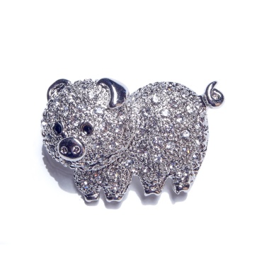 Брошь Moon Paris, Сhristmas, свинка, MCH-1811-002 серебристый Брошь Moon Paris, Сhristmas, свинка, MCH-1811-002 серебристый