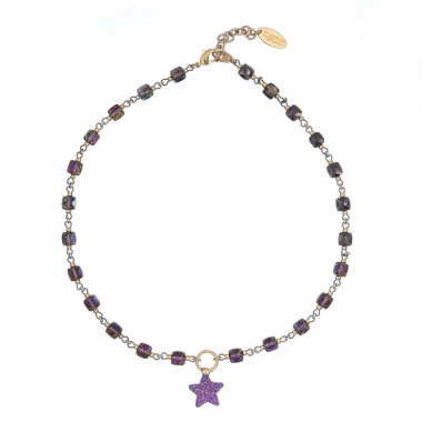 Колье Lanzerotti, Sfarfallio, кристаллы, друза титана, звезда, LZ-24.01-107 золотистый