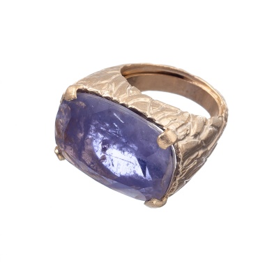 Кольцо Estrosia, с кристаллом, ES-ANM22 сиреневый, 17,5