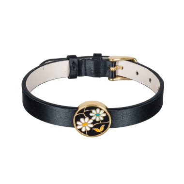 Браслет Fiore Luna, на кожаном черном ремешке, CB03790-3 G