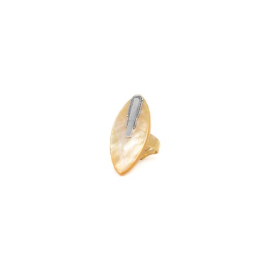 Кольцо Nature Bijoux, Catanzaro, разъемное, с перламутром, NB22.2-19-24501 золотистый