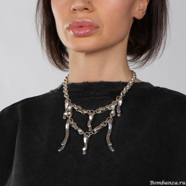 Колье Tra-la-ra, Aire, металл, TLR24-238P201 серебристый Колье Tra-la-ra, Aire, металл, TLR24-238P201 серебристый