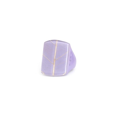 Кольцо Nature Bijoux, Rainbow ficus, акриловое, со смолой, NB25.1-19-25766 сиреневый, 17,5