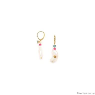 Серьги Franck Herval, Karma, жемчуг, Swarovski, стеклянная бусина, FH23.2-12-68390 золотистый