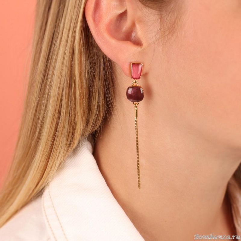 Серьги TARATATA, Manufacture, со смолой, TT-W23-01905-203 розовый Серьги TARATATA, Manufacture, со смолой, TT-W23-01905-203 розовый