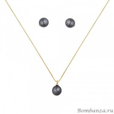 Комплект Possebon колье и серьги, Graphite Pearl
