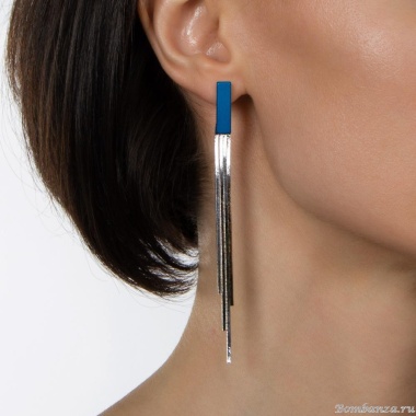 Серьги Nuance, с цепями, NFN-23.03-022 серебристый