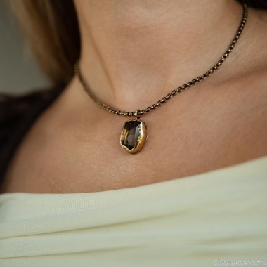 Колье Thot Gioielli, с рейнстоуном, TG25.1-CL110 серый