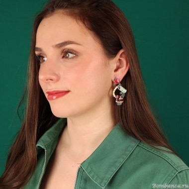 Серьги TARATATA, Chapardeuse, асимметричные,со смолой,бусинами и нитью, TT-H24-07996-10M серебристый