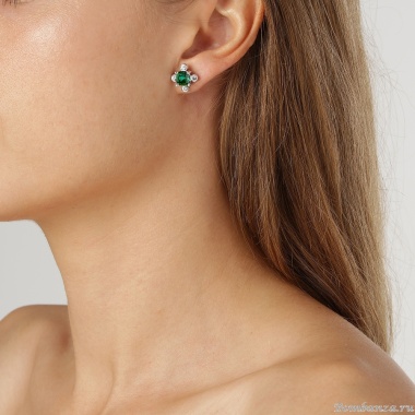 Серьги Dyrberg Kern, GIGI SS EMERALD GREEN, 430049 Серьги Dyrberg Kern, GIGI SS EMERALD GREEN, 430049