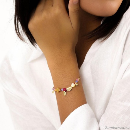 Браслет Franck Herval, Cali, кость, жемчуг, перламутр, гематит, жад, FH24.1-13-72611 золотистый