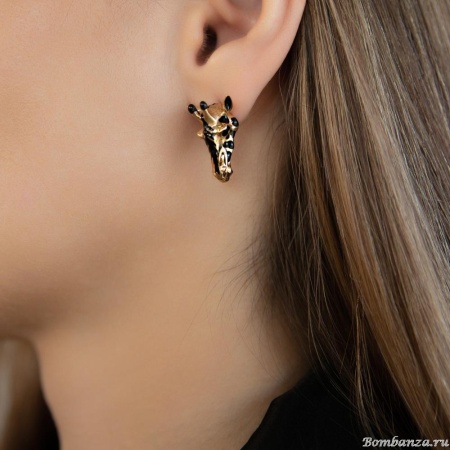 Серьги Polina Firenze, жираф с эмалью, PF25.2-OR4296 золотистый